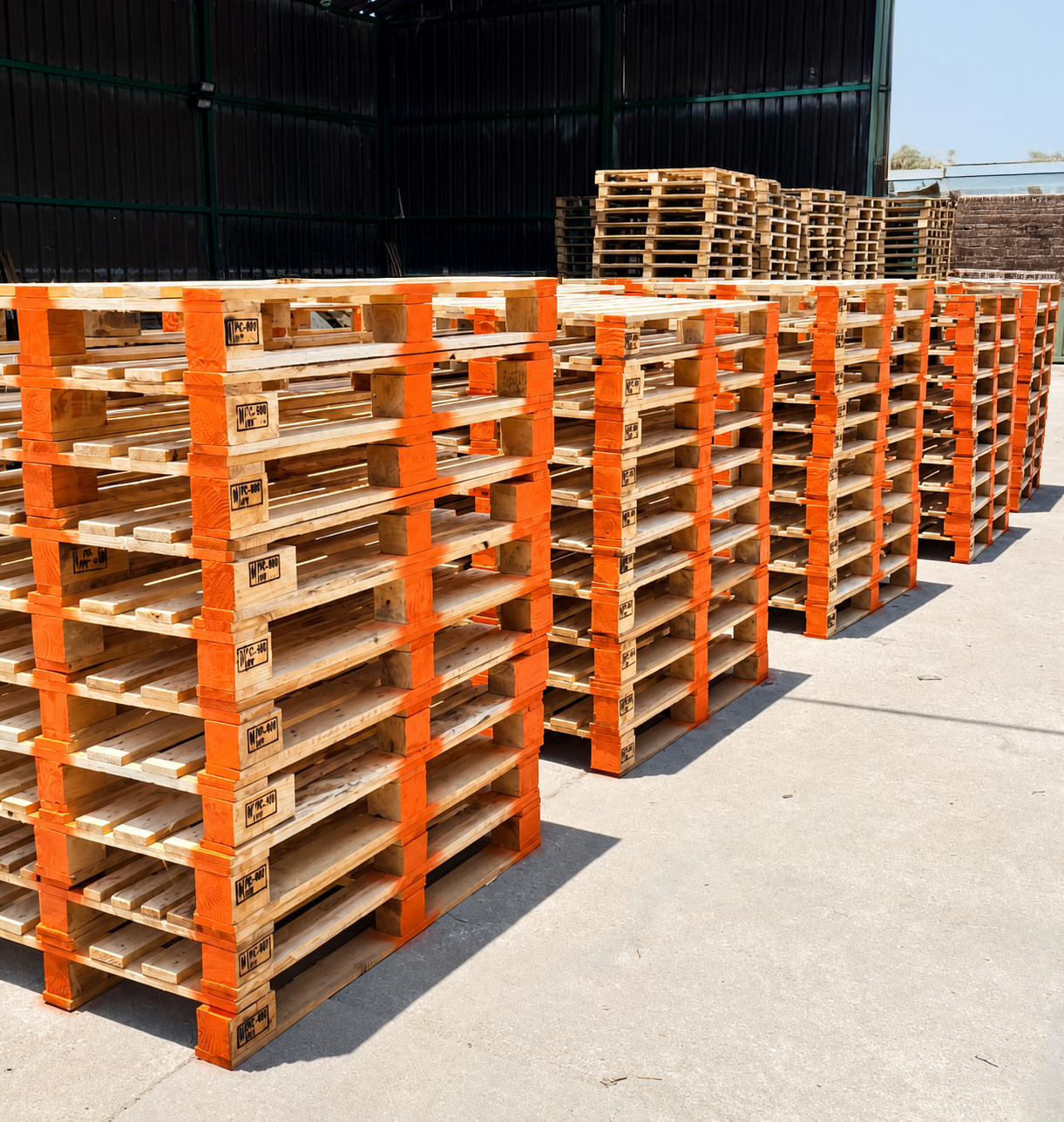Pallets de madera CONVERZA en almacén